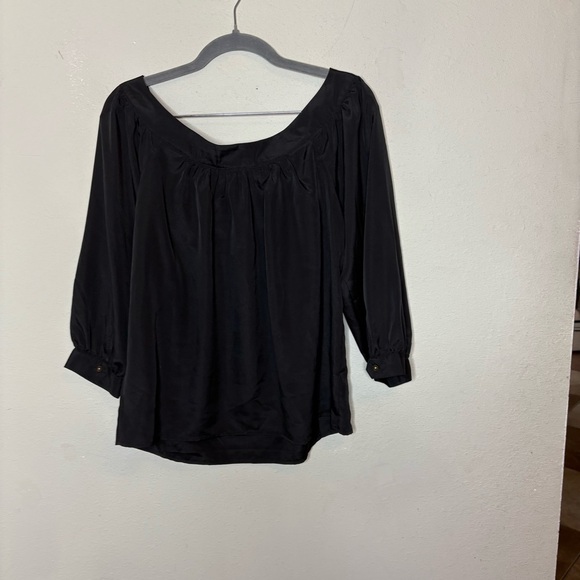 NWT Maeve (Anthropologie) Black Blouse with Gathered Sleeves XS - Picture 6 of 8